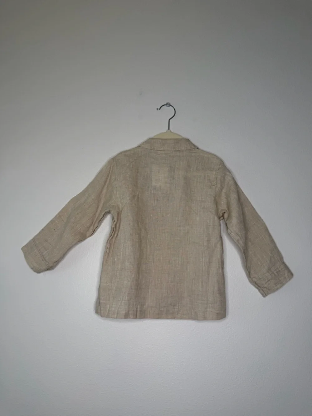 NWT Unisex Kids 100% Organic Linen Set 4T Natural Beige‎ 2 piece long sleeve